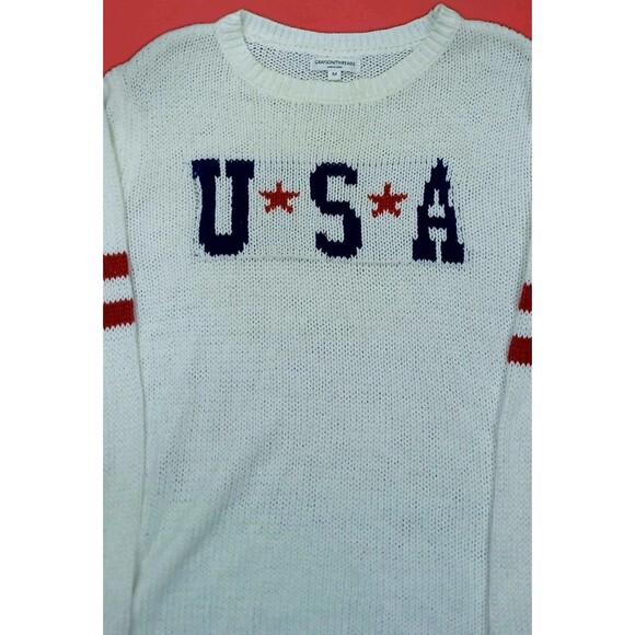 Grayson Threads USA Sweater Women’s M White Red Blue Knit 4th of July Patriotic - Picture 4 of 10
